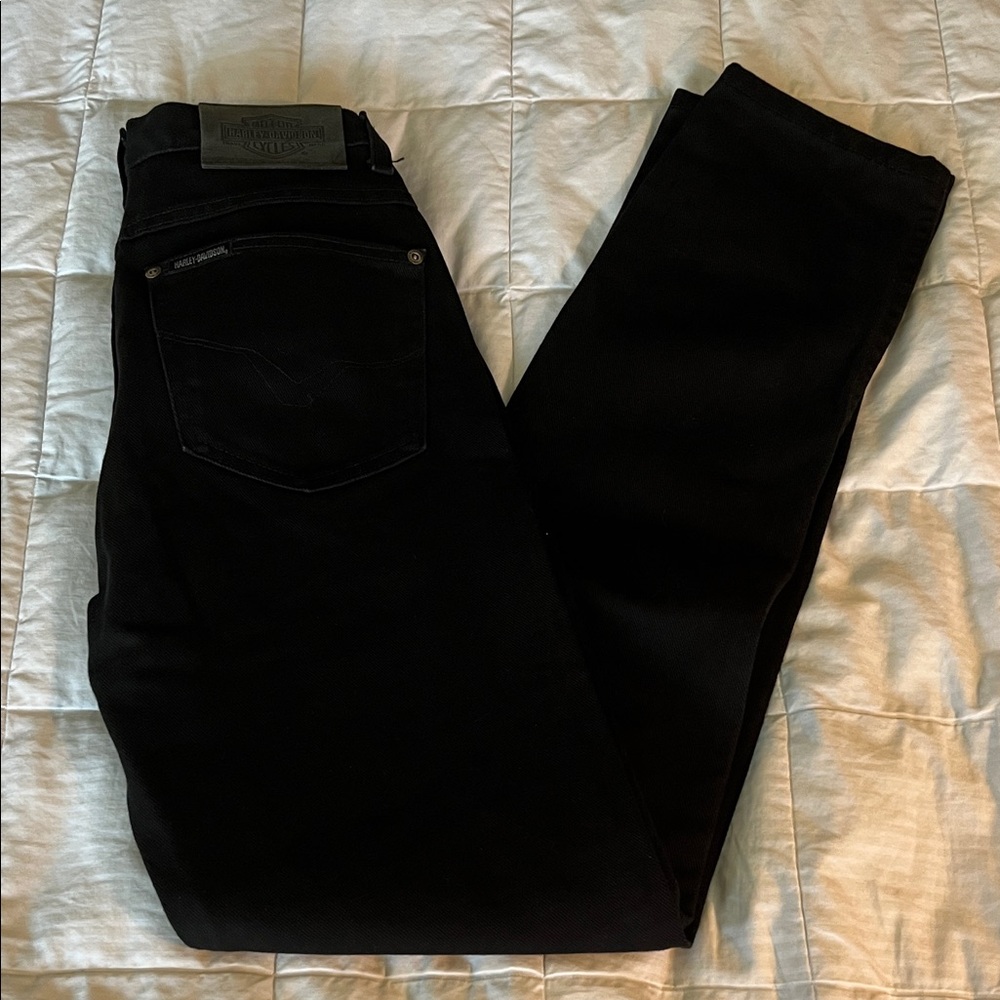 Harley-Davidson Black Denim Pants 2 Long Length